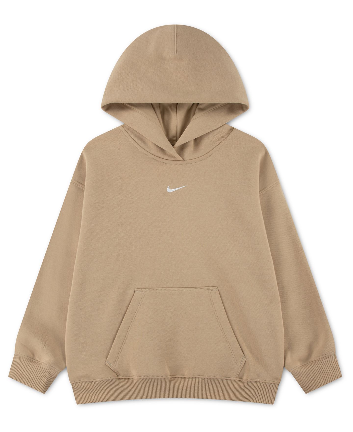 Детское флисовое худи Nike Sportswear Studio оверсайз, 4-6X, цвет: Льняной — фото 1