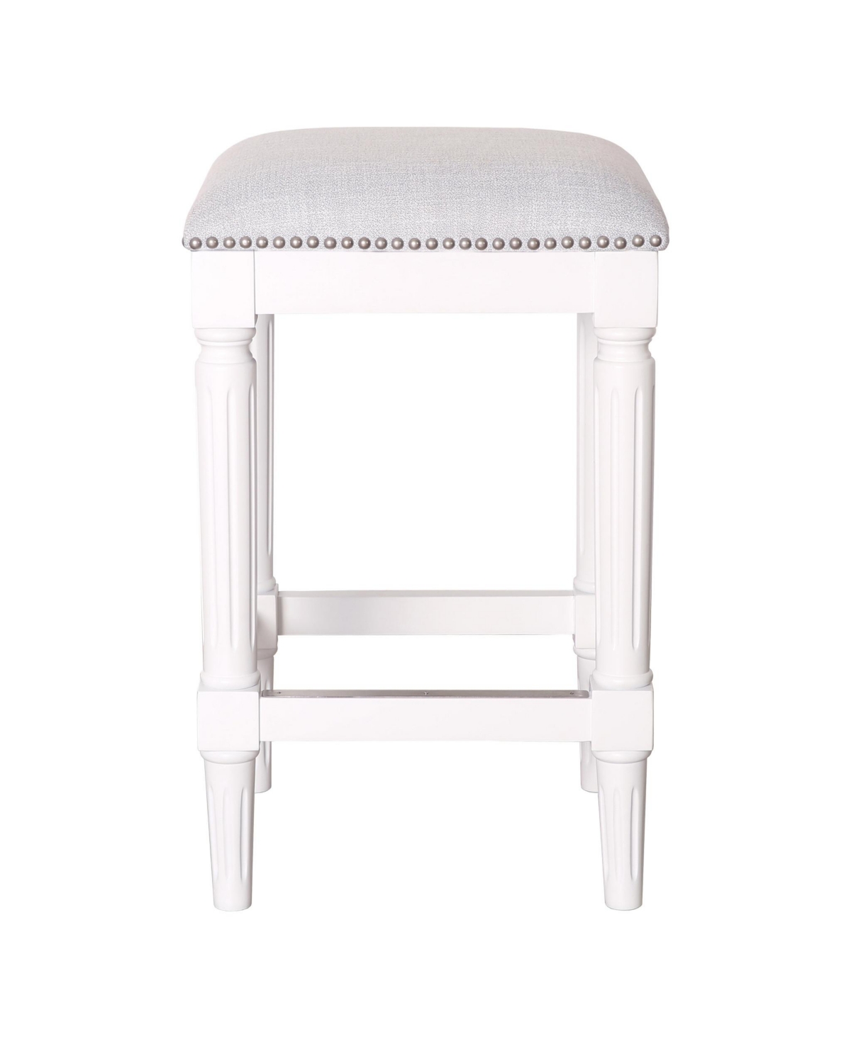 HomeRoots 27" Solid Wood Backless Counter Height Bar Chair