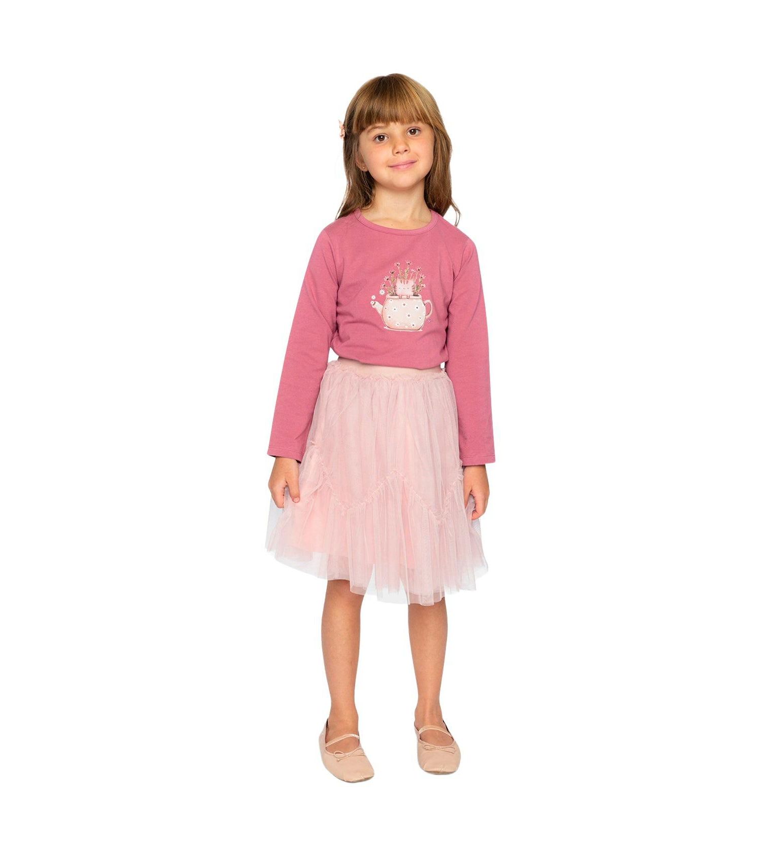Little and Big Girl ( size 6 to 12 ) Mesh Skirt Pale Dusty