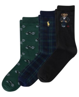 Boys' 4-11 Biker Tux Box Bear Socks, 3-Pack 