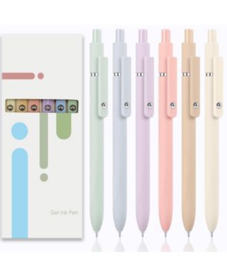 6 Pack 0.5mm Fine Point Quick Dry Gel Pens Smooth Writing Office Supplies Journaling Pens