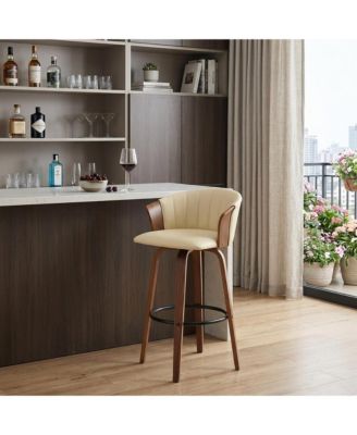 30" Faux Leather Swivel Bar Height Bar Chair