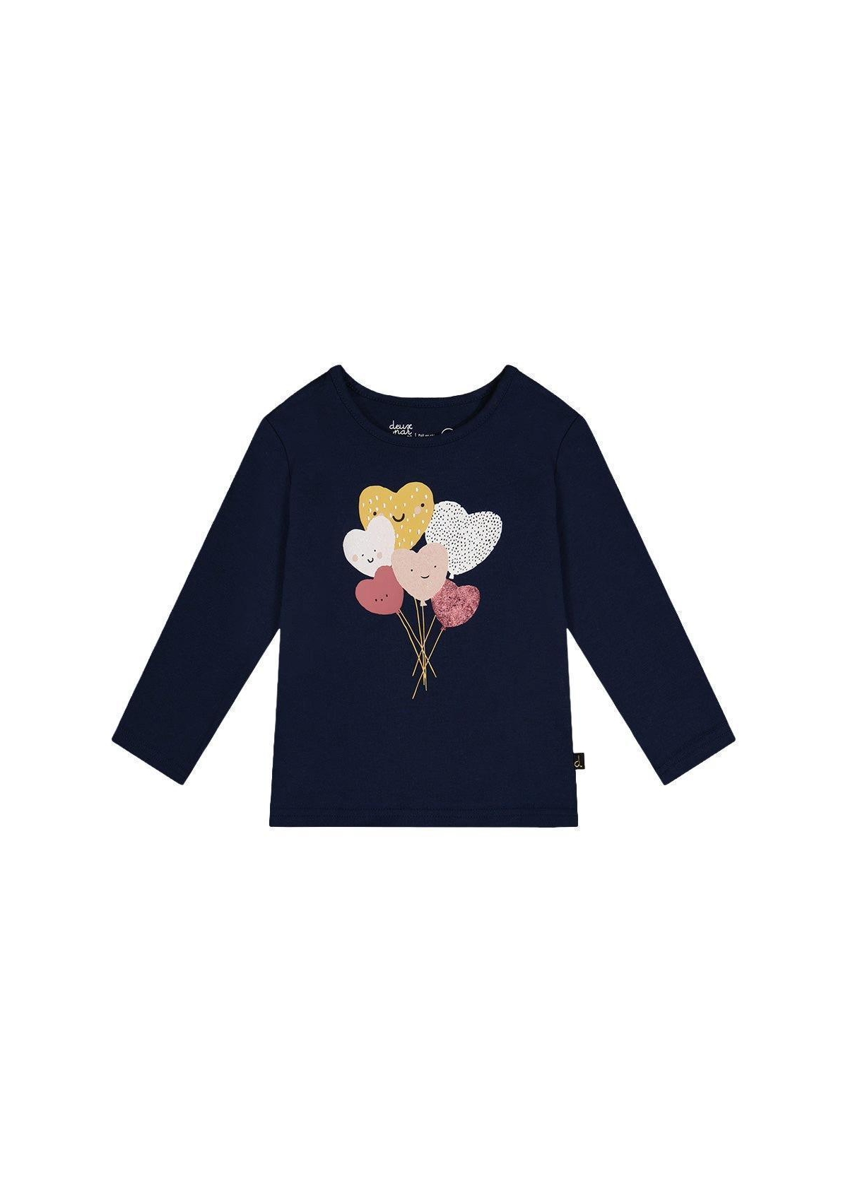 Deux par Deux Toddler Girl (2T - 5T) Cotton T-Shirt - Royal blue and pink