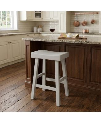 25" Solid Wood Backless Counter Height Bar Chair