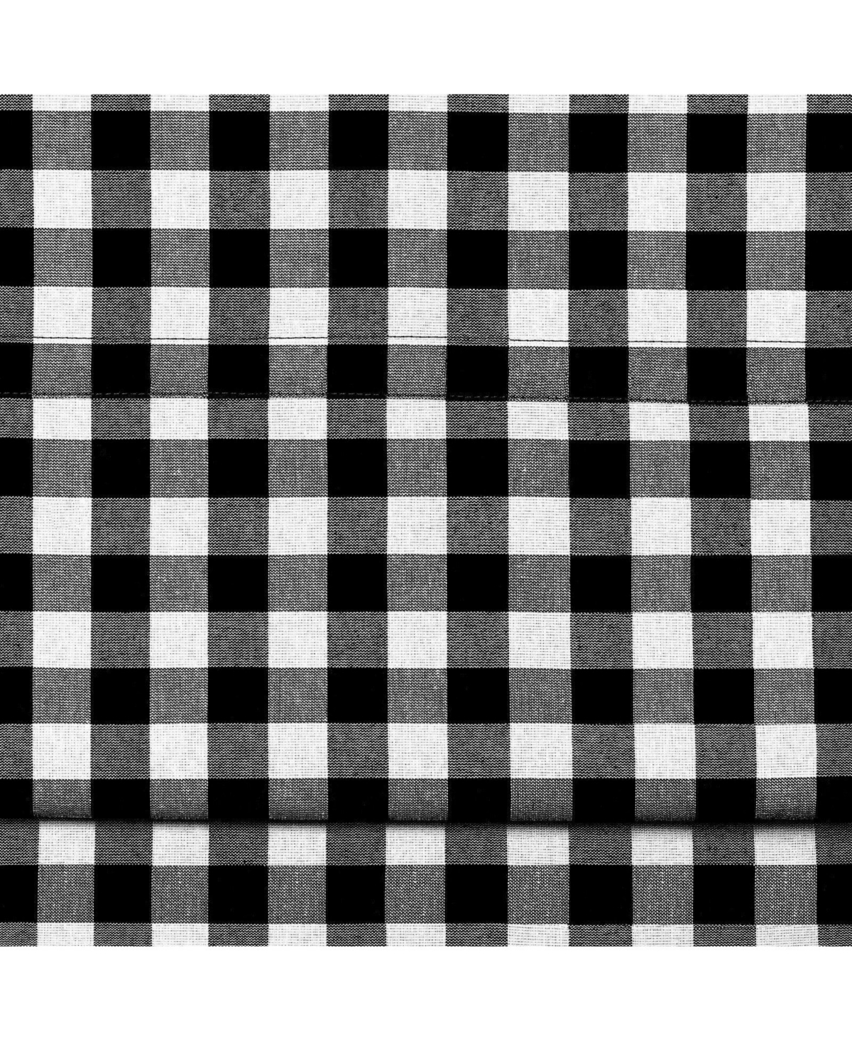 Kate Aurora Country Farmhouse Buffalo Check Plaid Gingham Single Window Curtain