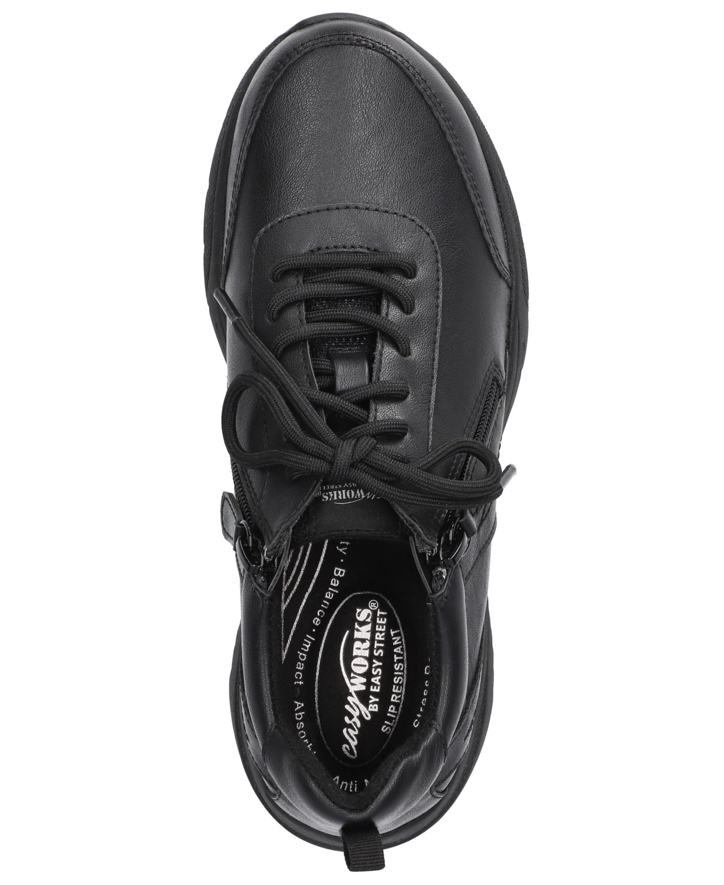 Женские кроссовки Easy Street Pasilla Slip Resistant Lace-Up, цвет: Чёрный — фото 4