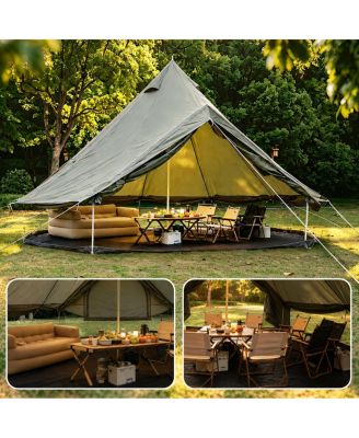 Oxford 13.1feet Family Bell Tent with Stove Jack - 4-Season Glamping Shelter