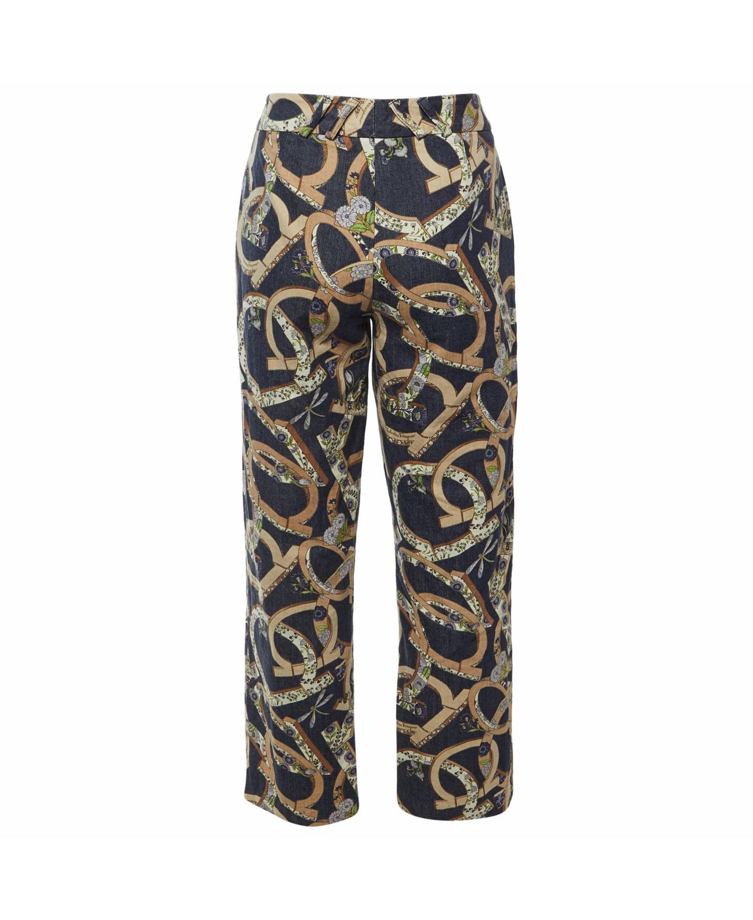 Women's Floral Gancini Print Denim Straight Jeans