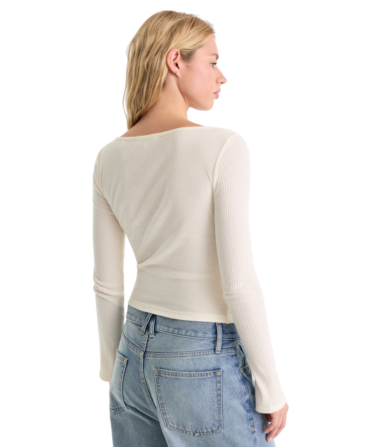 Good American Women's Boat-Neck Long-Sleeve Top