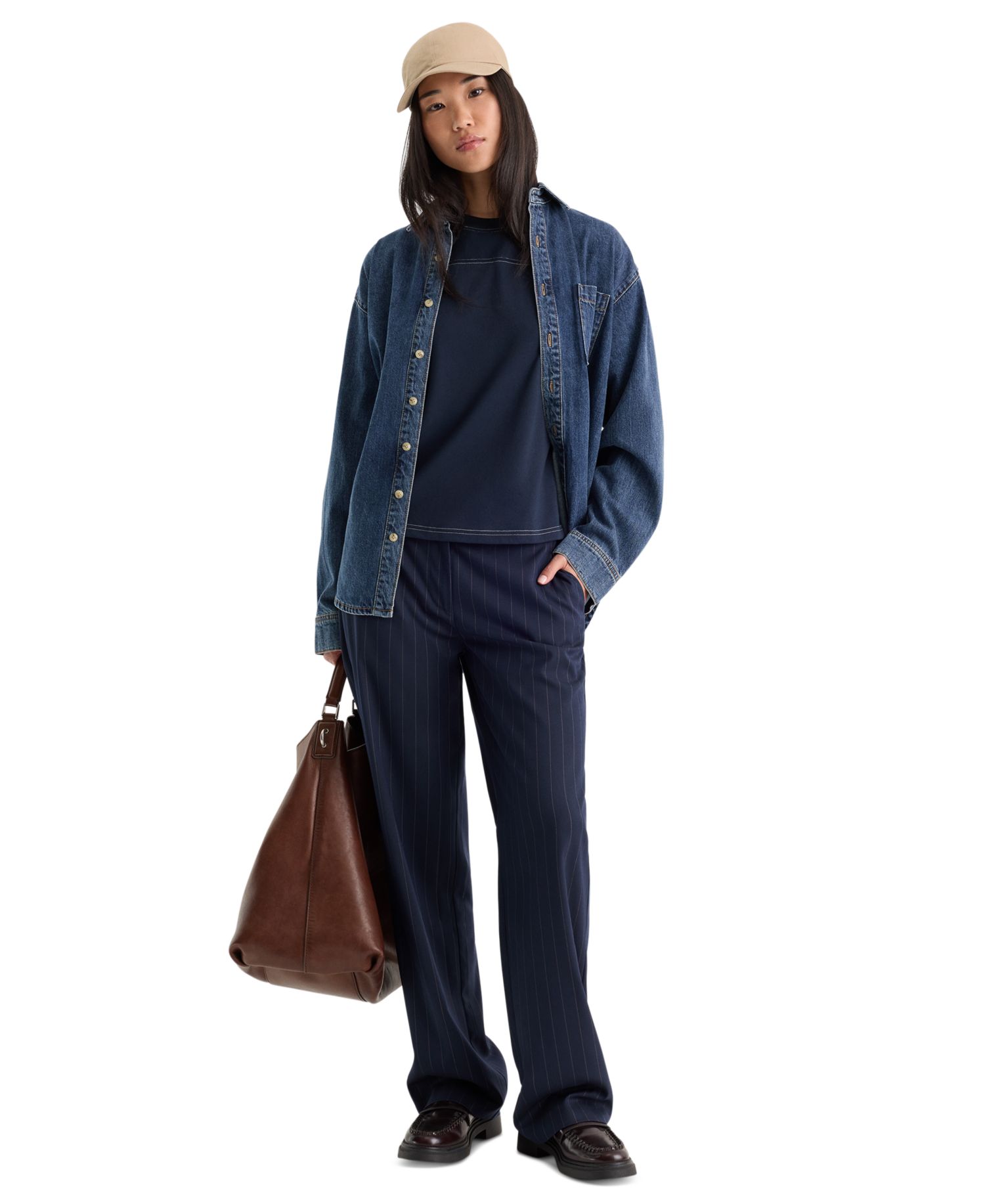 Women's Low-Rise Relaxed Straight-Leg Pants