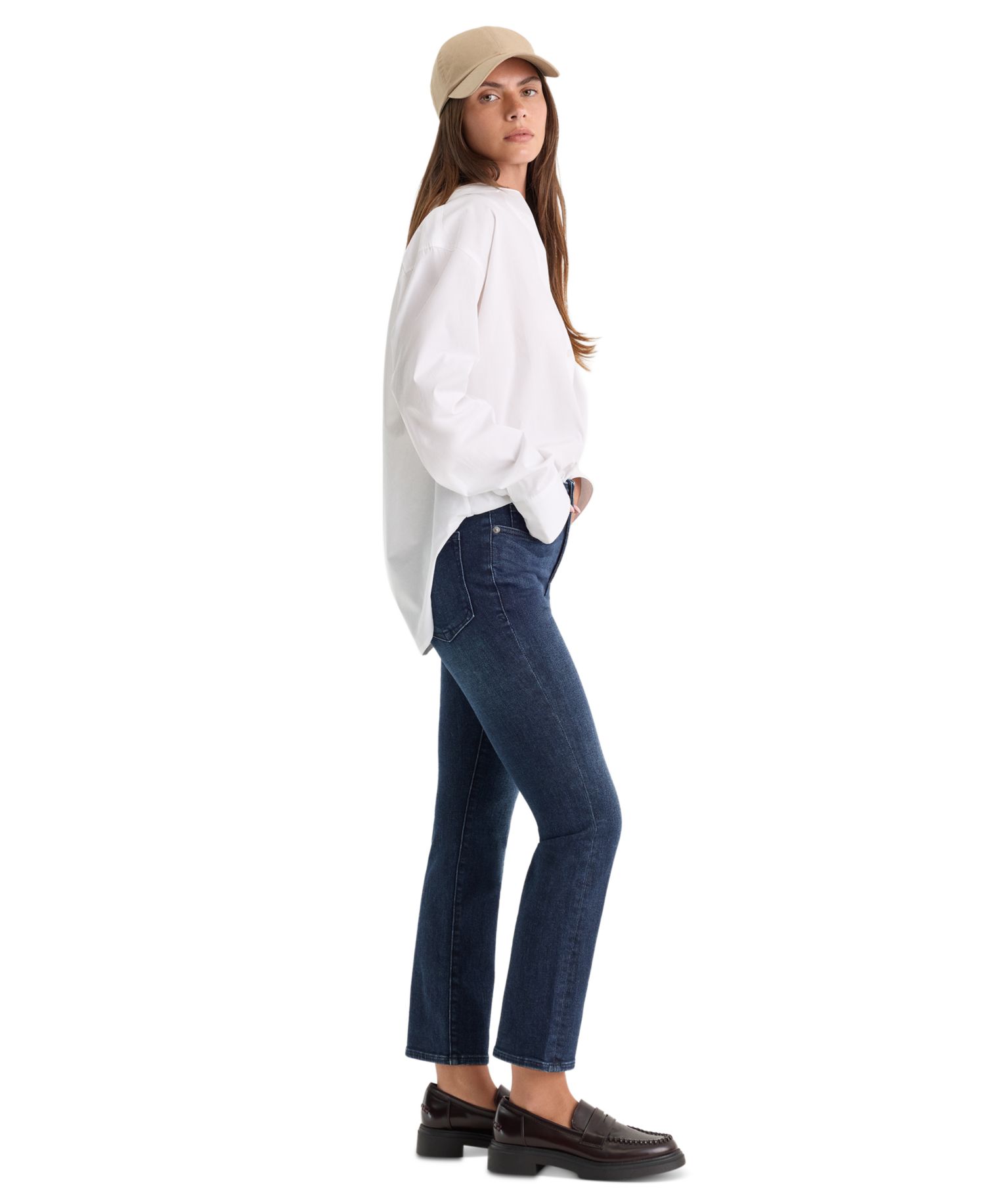 Petite Mid-Rise Straight Ankle Jeans