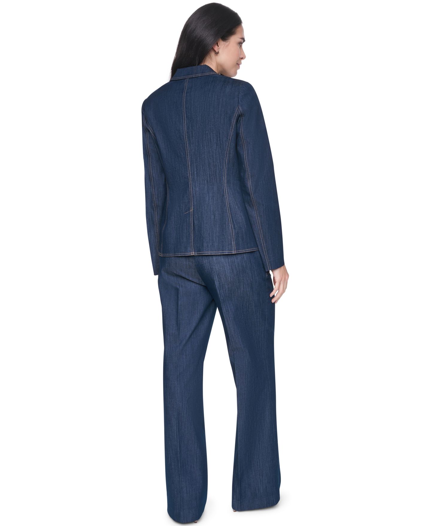 Женский пиджак Tommy Hilfiger Notch-Collar One-Button Blazer, цвет: Тёмно-синий — фото 5