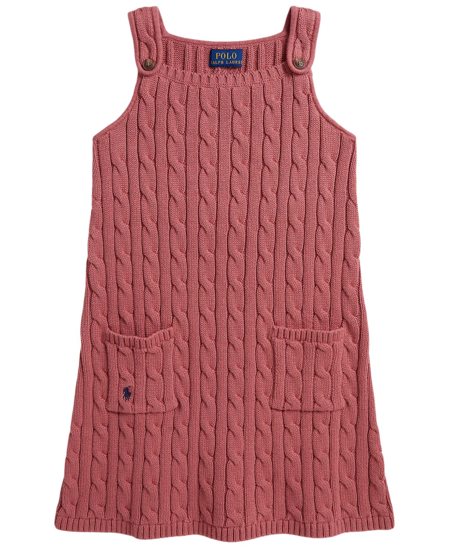 Girls' 2T-6X Cable-Knit Cotton Sweater Dress
