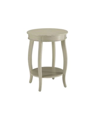 24" Solid Wood Round End Table With Shelf