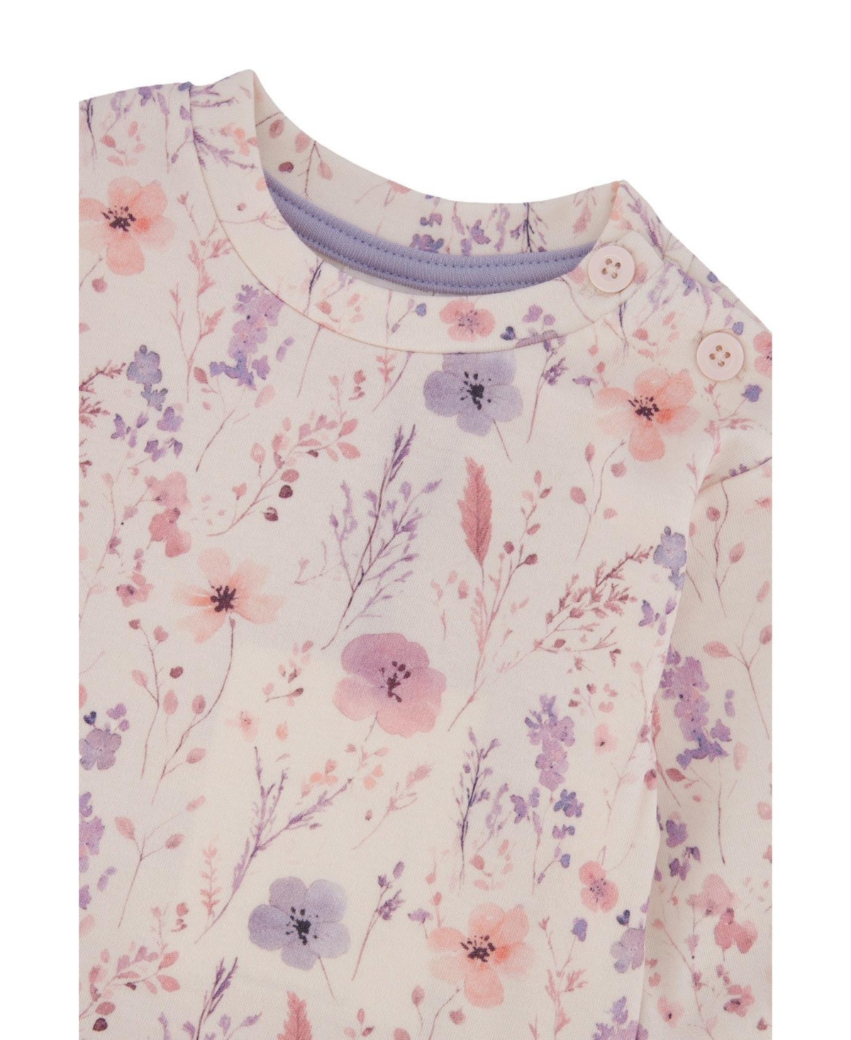 Deux par Baby Girls Cotton Pants and Top Set Printed Flowers