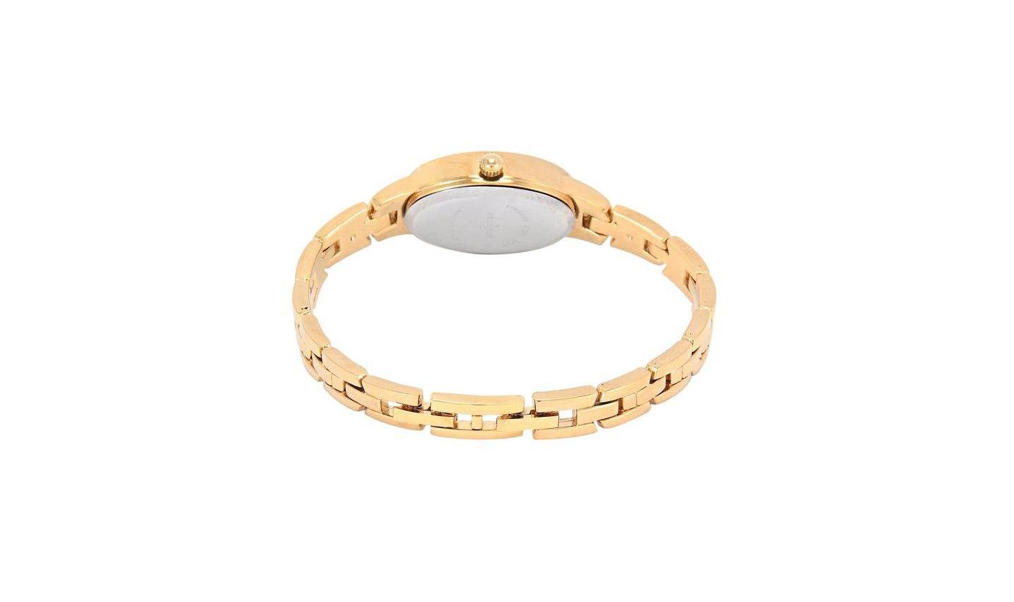 Женские часы Peugeot 14K Gold-Plated 30x25mm Oval Dial Link Bracelet Watch, цвет: Золотой — фото 2