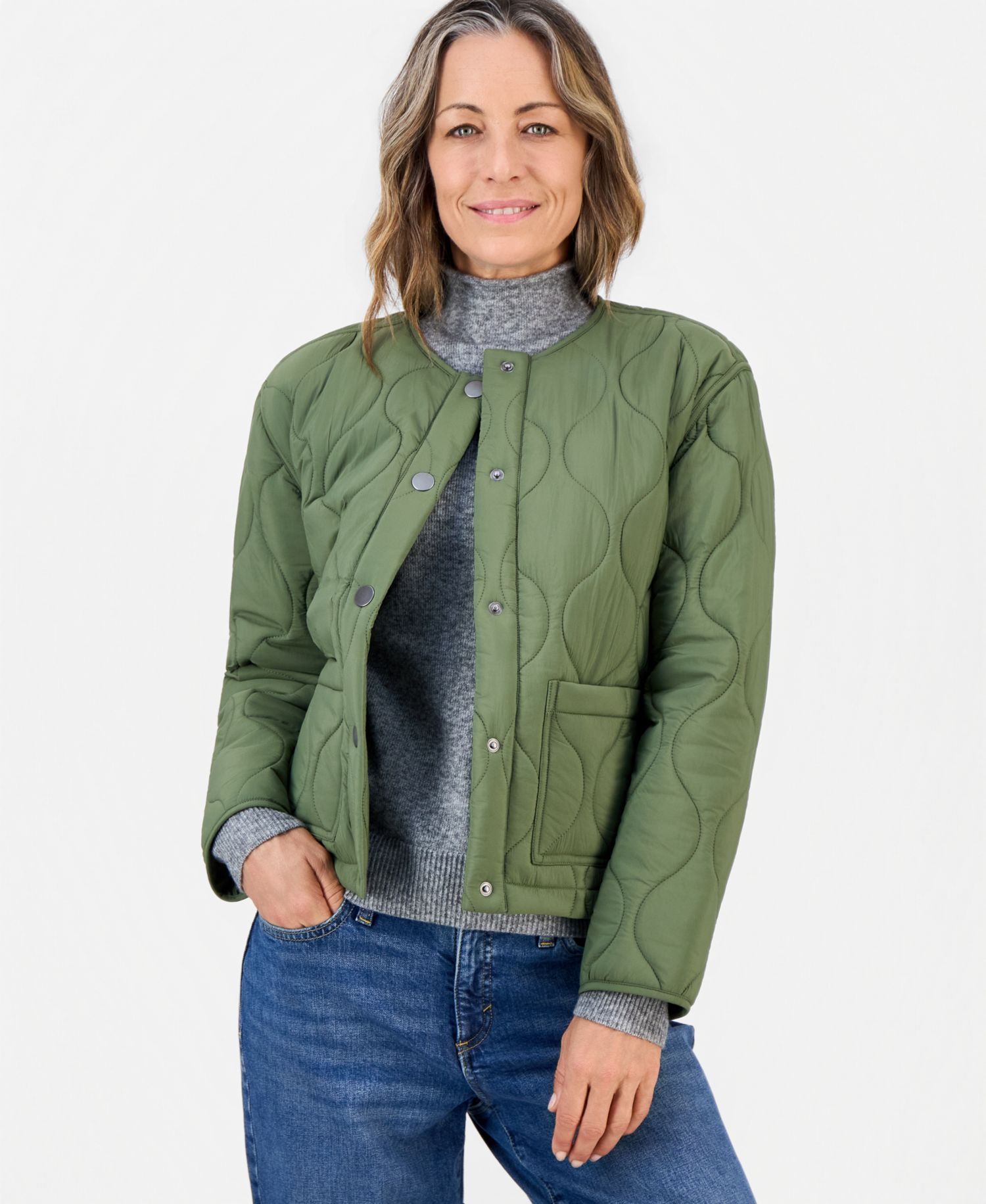 Petite Drawcord Bomber Quilted Jacket