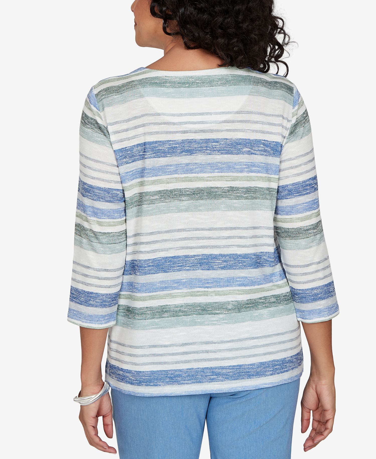 Women's Provence Textured Biadere Stripe Knit Top