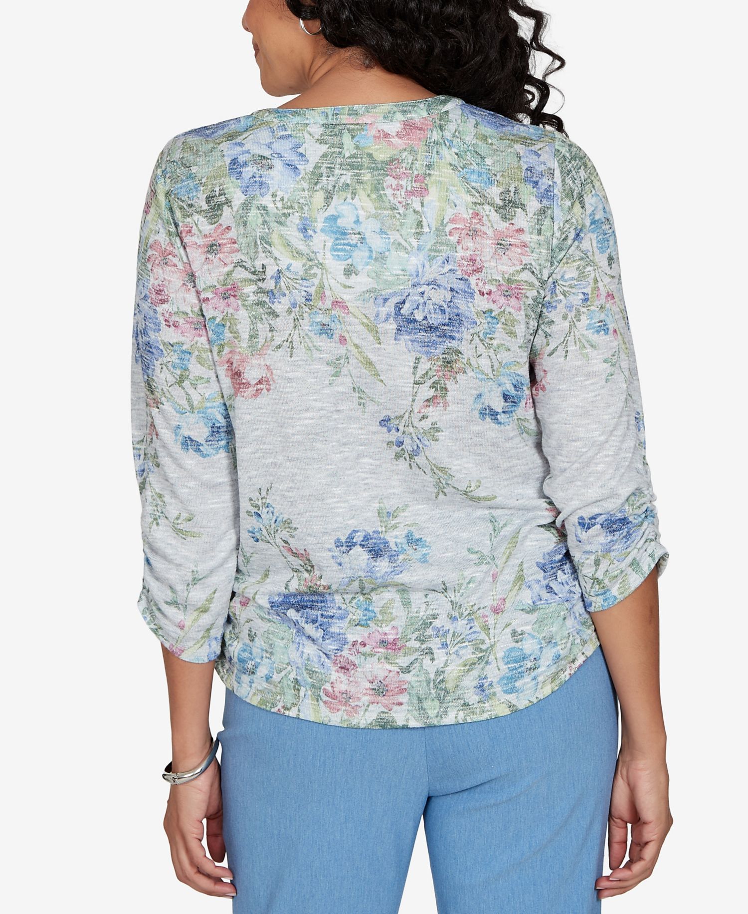 Women's Provence Floral Borders Henley Top