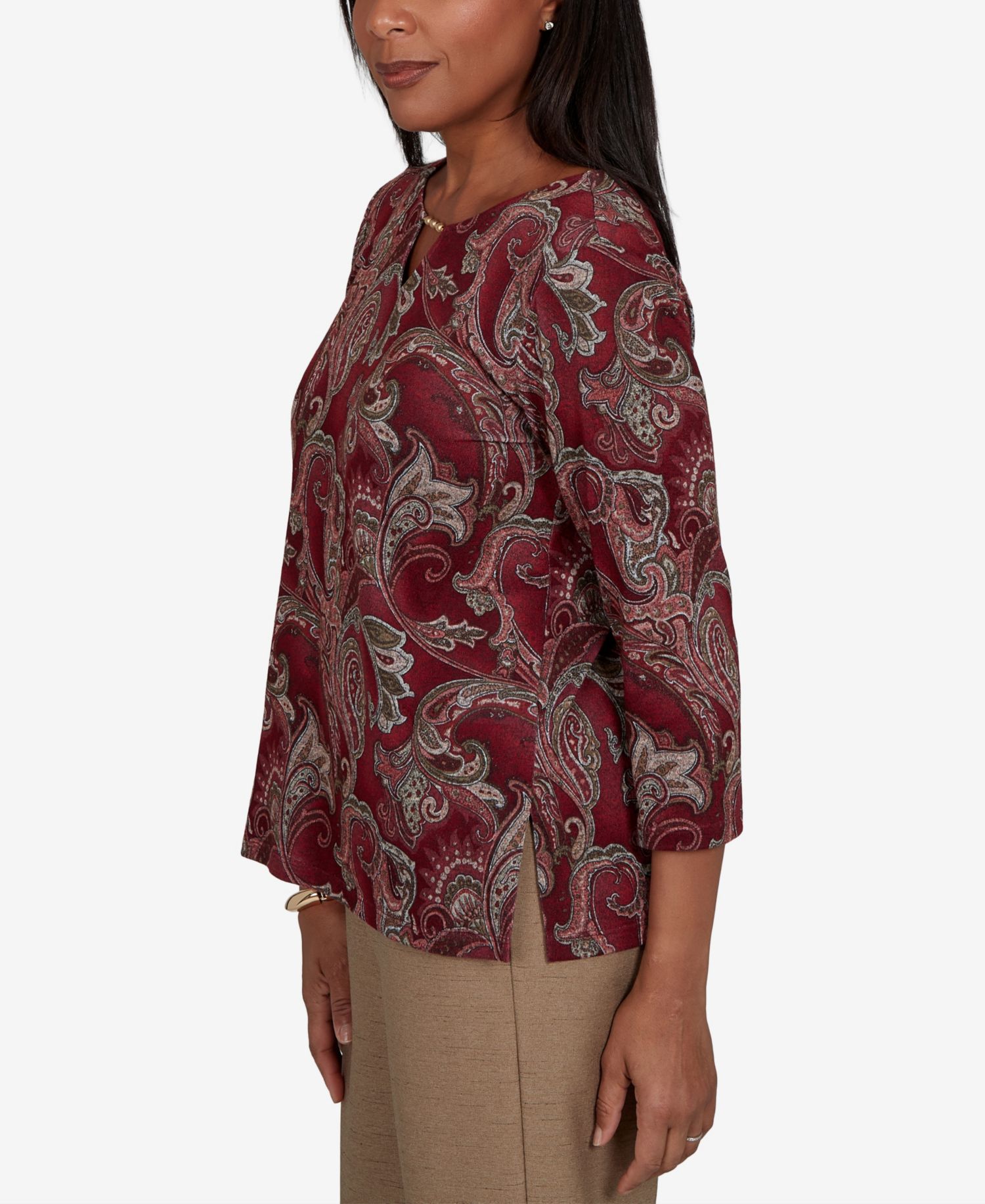 Women's Union Square Paisley Scroll Melange Knit Top
