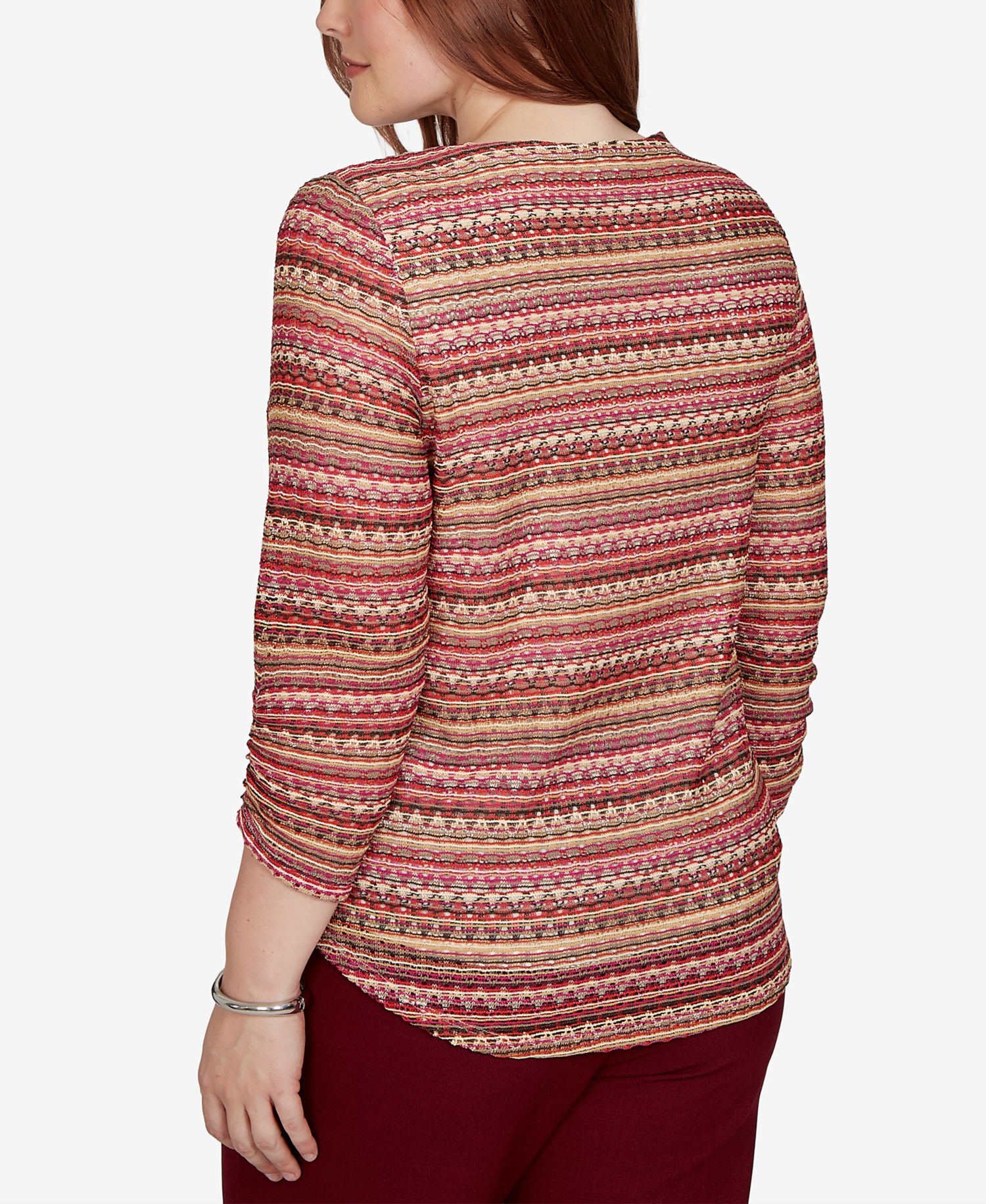 Women's Union Square Spacedye Biadere Stripe Top With Necklace