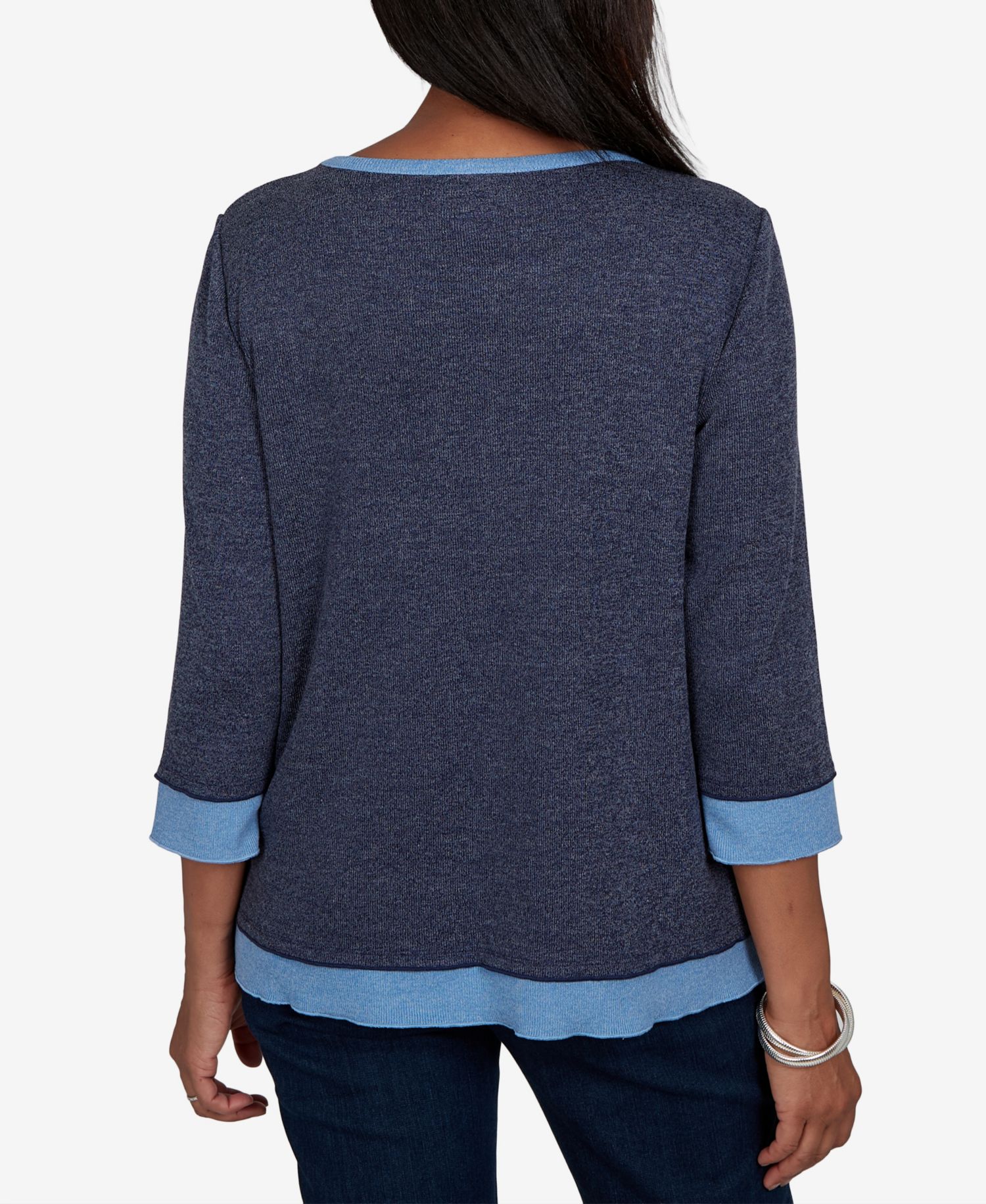 Women's Classic Heathered Colorblock Knit Top