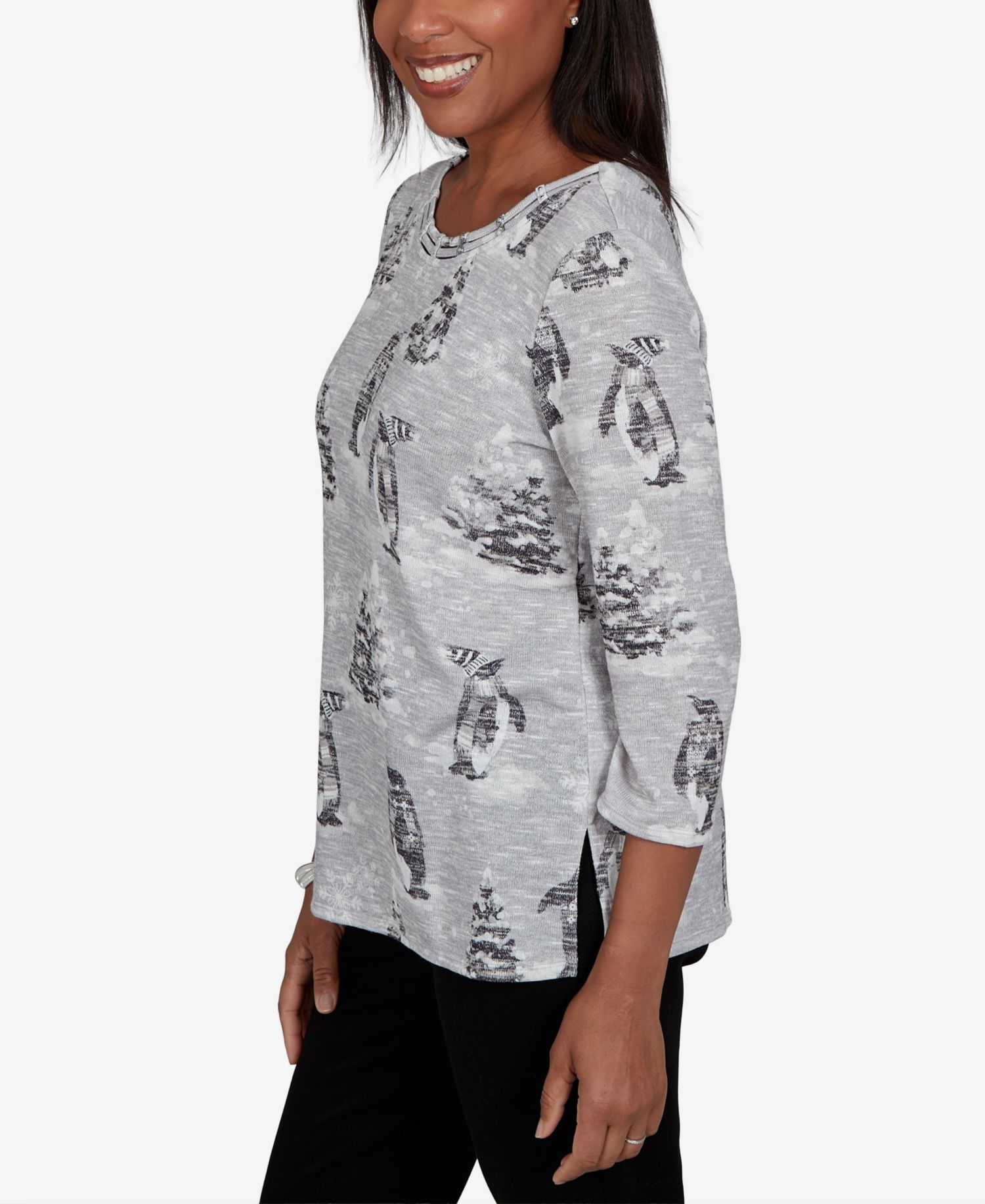 Women's Classic Penguins And Trees Knit Top