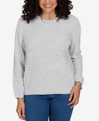 Women's Classic Cable Pullover Chenille Sweater