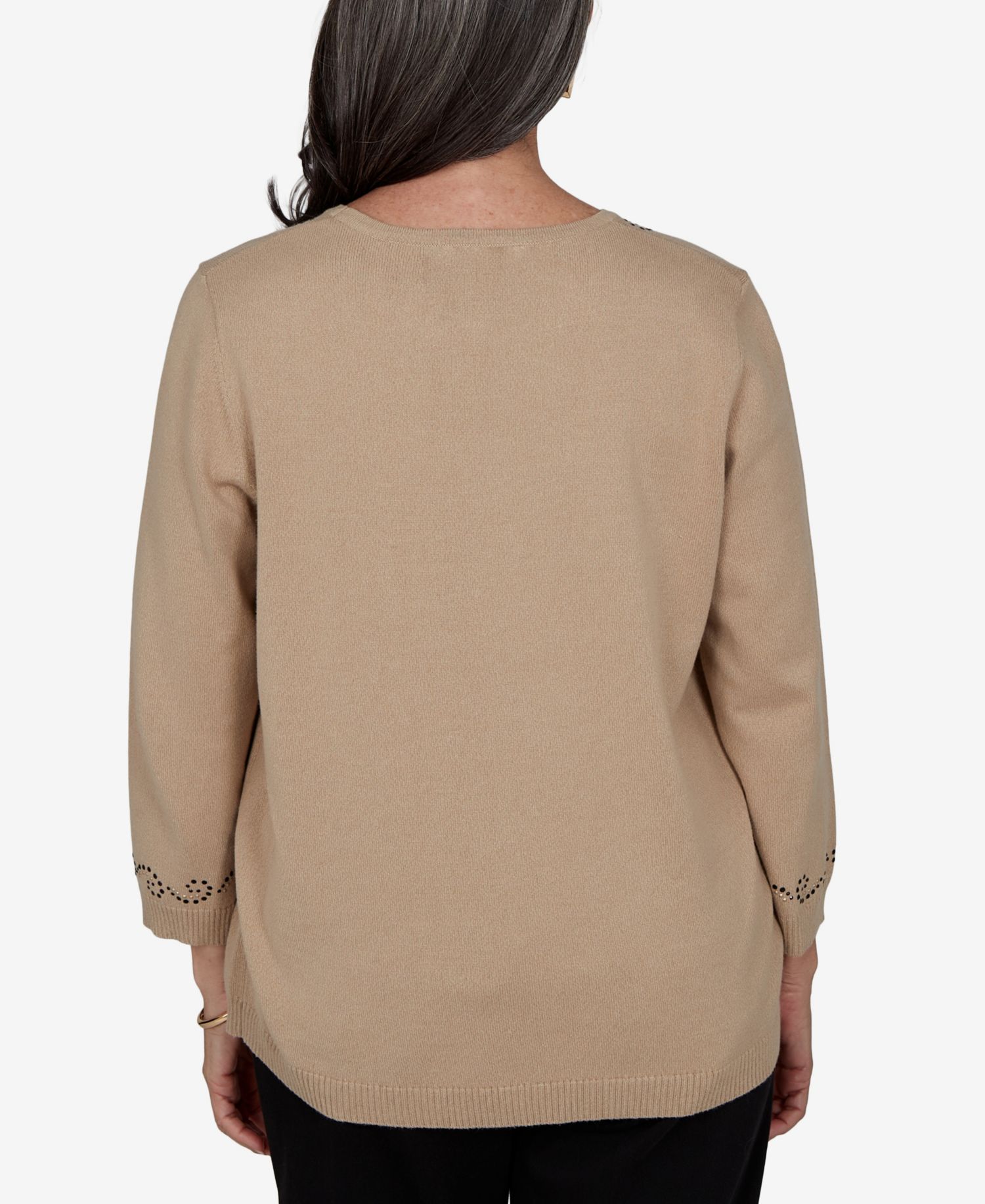 Women's Travel Advisory Beaded Scroll Embellished Sweater