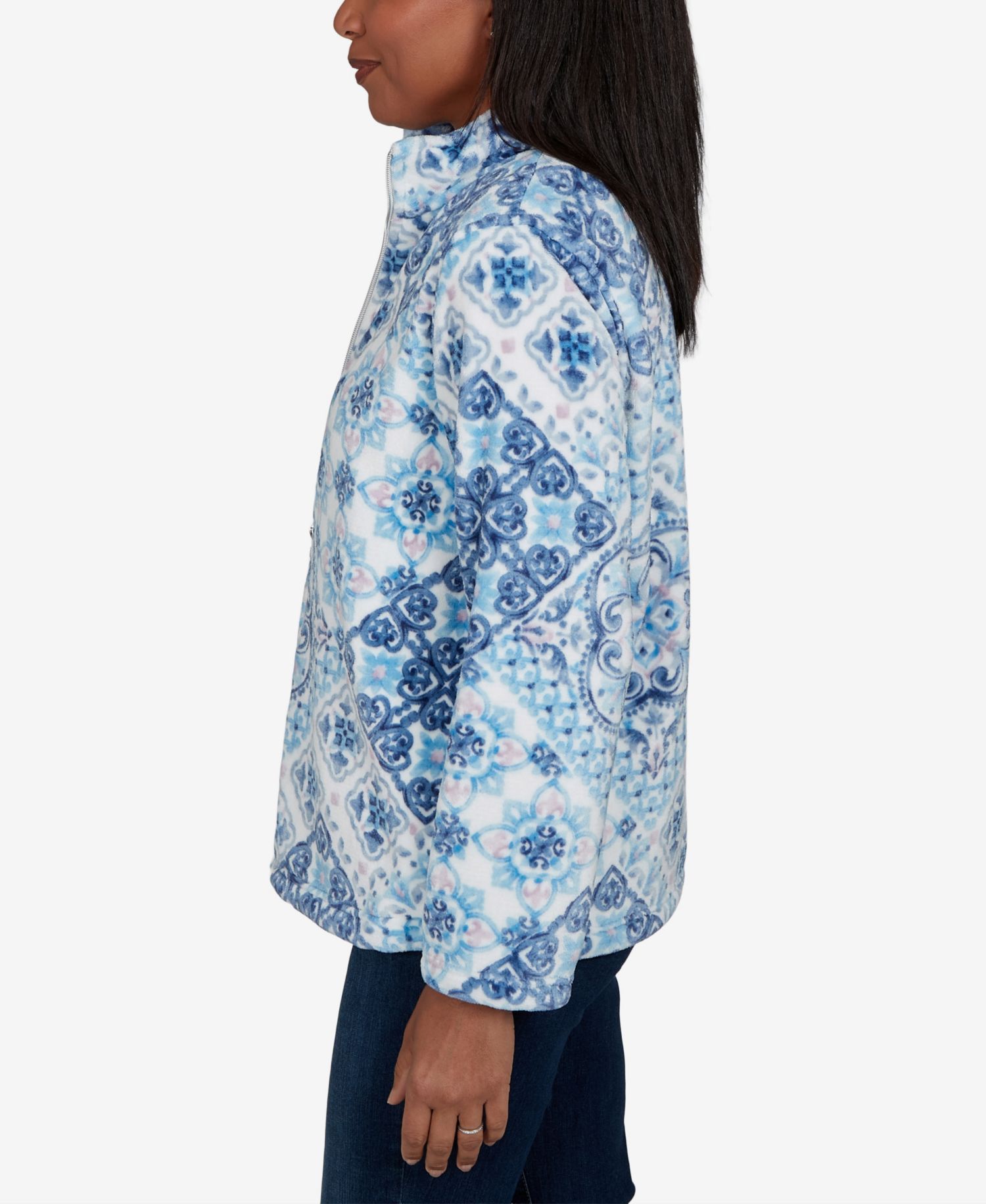 Women's Classic Soft Medallion Zip Front Jacket