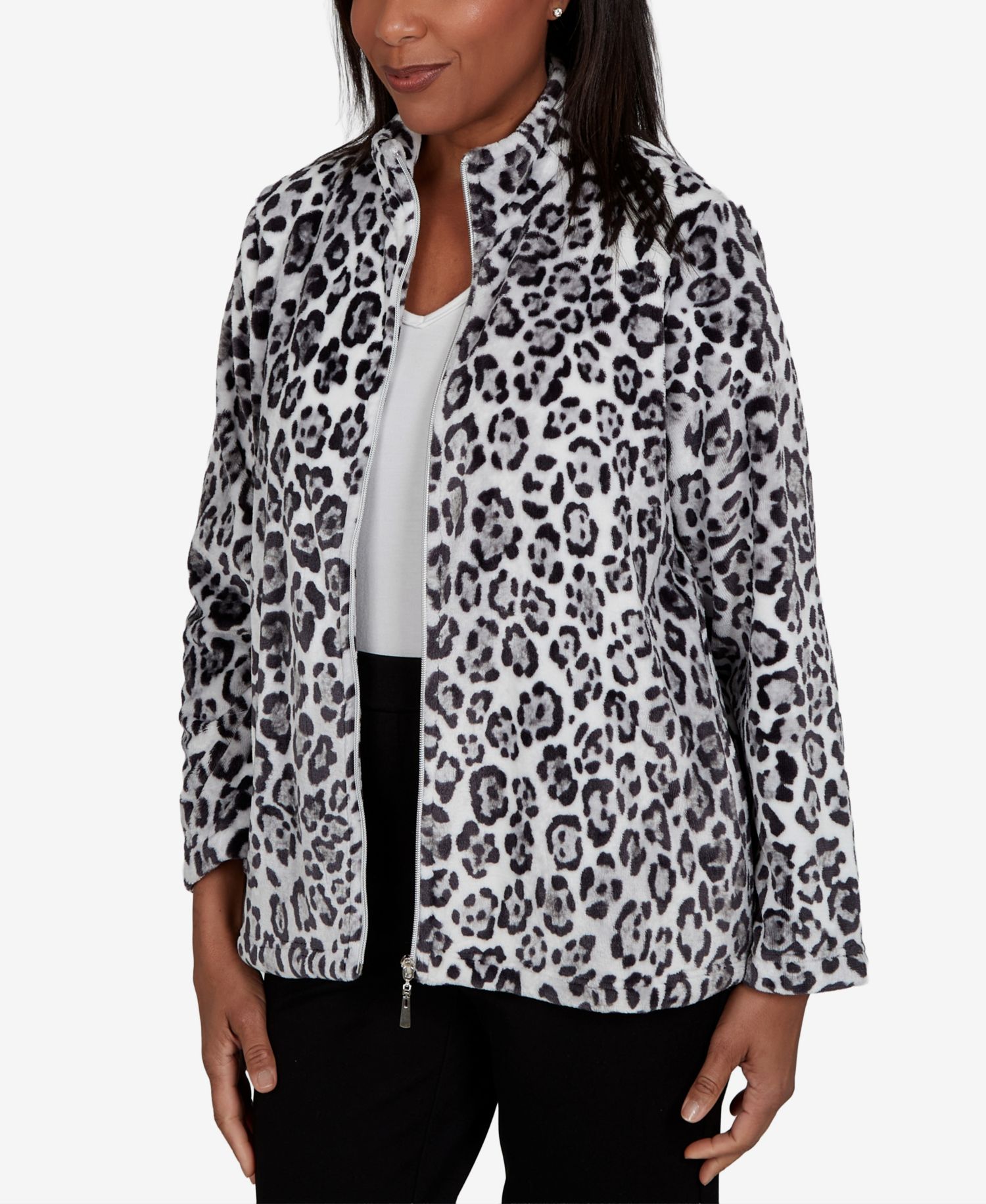 Women's Classic Cozy Animal Print Knit Jacket
