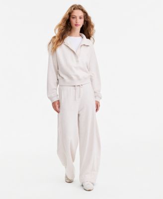 Petite Fleece High-Rise Drawstring Pants