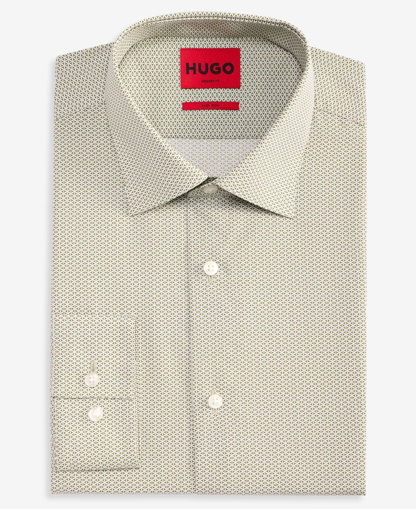 Мужская рубашка Hugo Boss HUGO by Valerio Modern-Fit Dress Shirt, цвет: Зелёный — фото 6