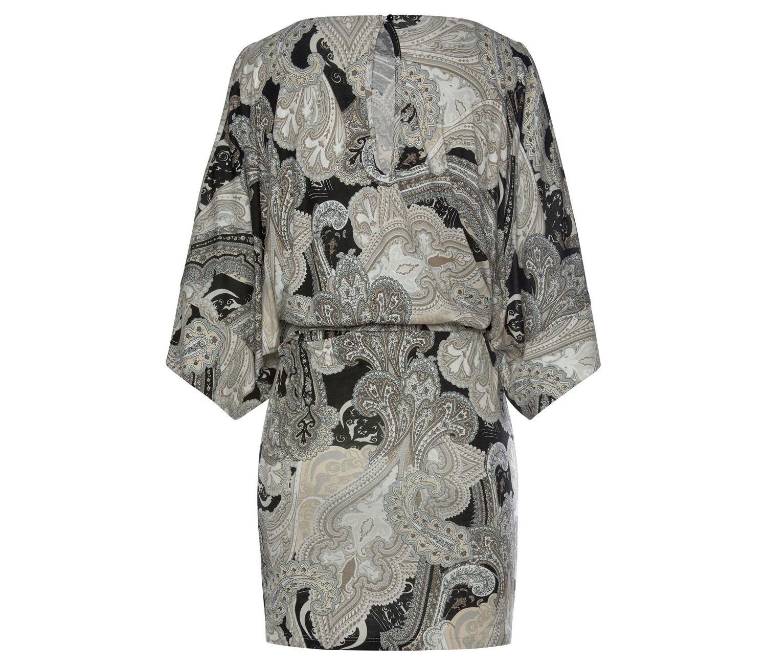 Women's Viscose Printed Cold Bodycon Elastic-Waist Short Dress