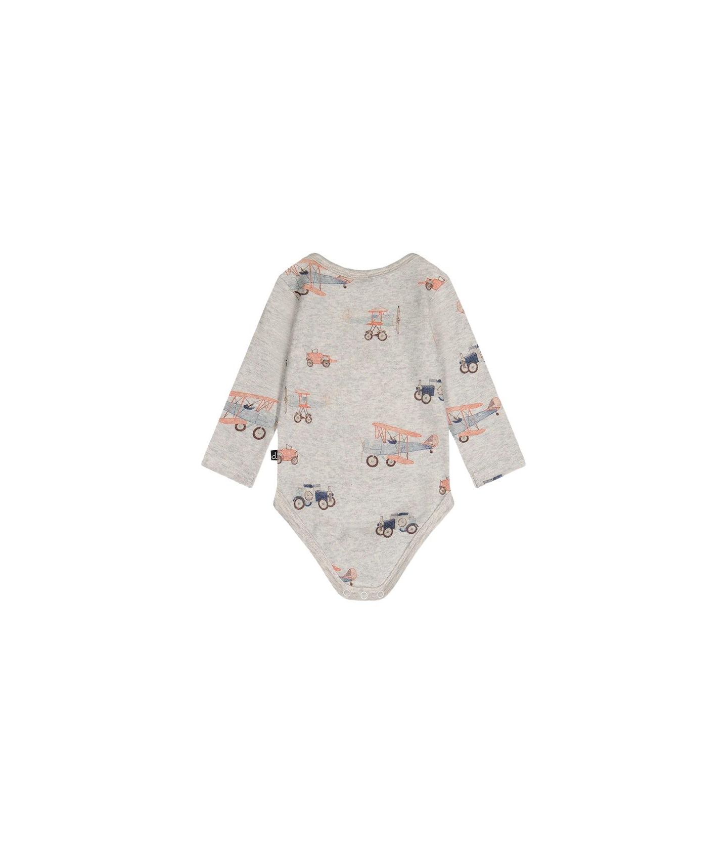 Deux par Deux Baby Boys Cotton Onesie Printed Airplanes One Pieces, цвет: Бежевый с принтом — фото 4