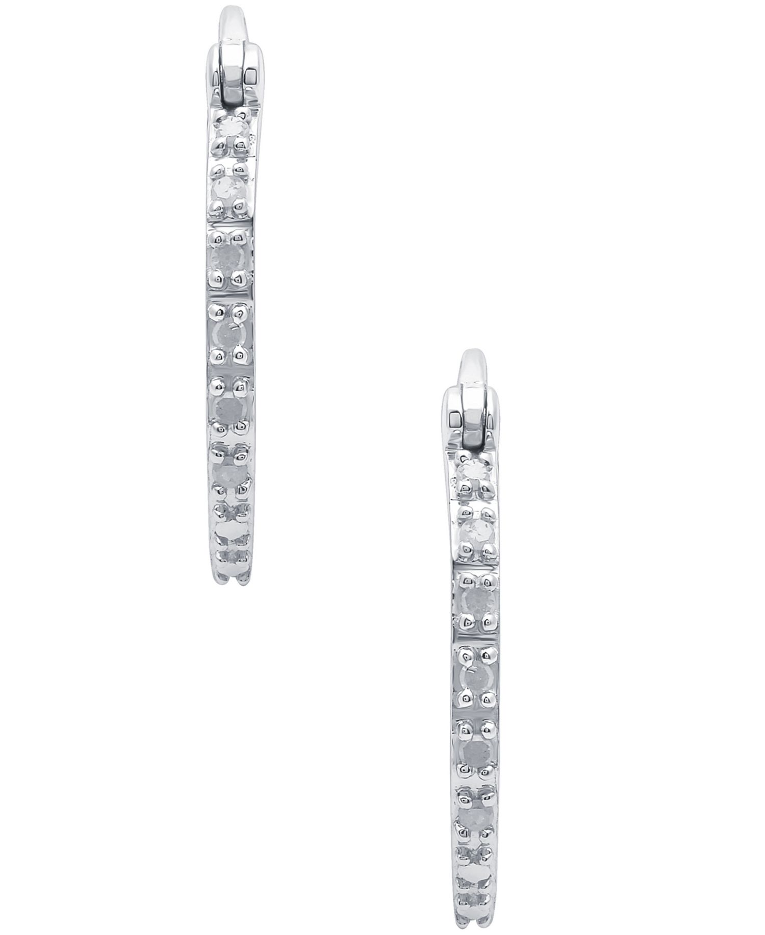 Diamond Hoop Earrings (1/10 ct. t.w.) in Sterling Silver