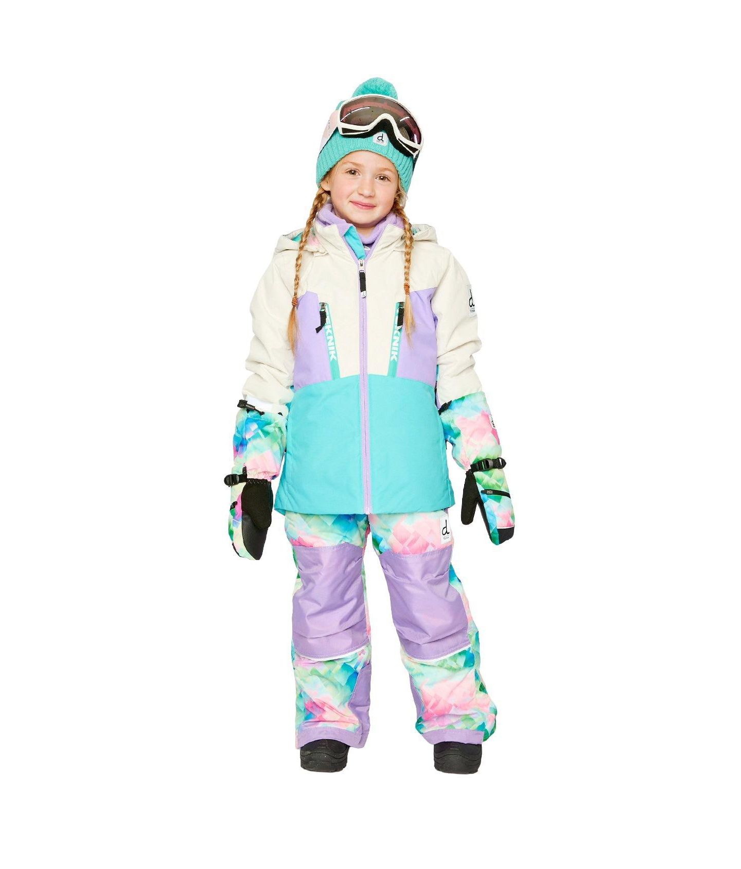 Deux par Deux Little and Big Girl's (6-16) Two Piece Teknik Snowsuit, цвет: Multicolored With A Diamond Pattern — фото 2