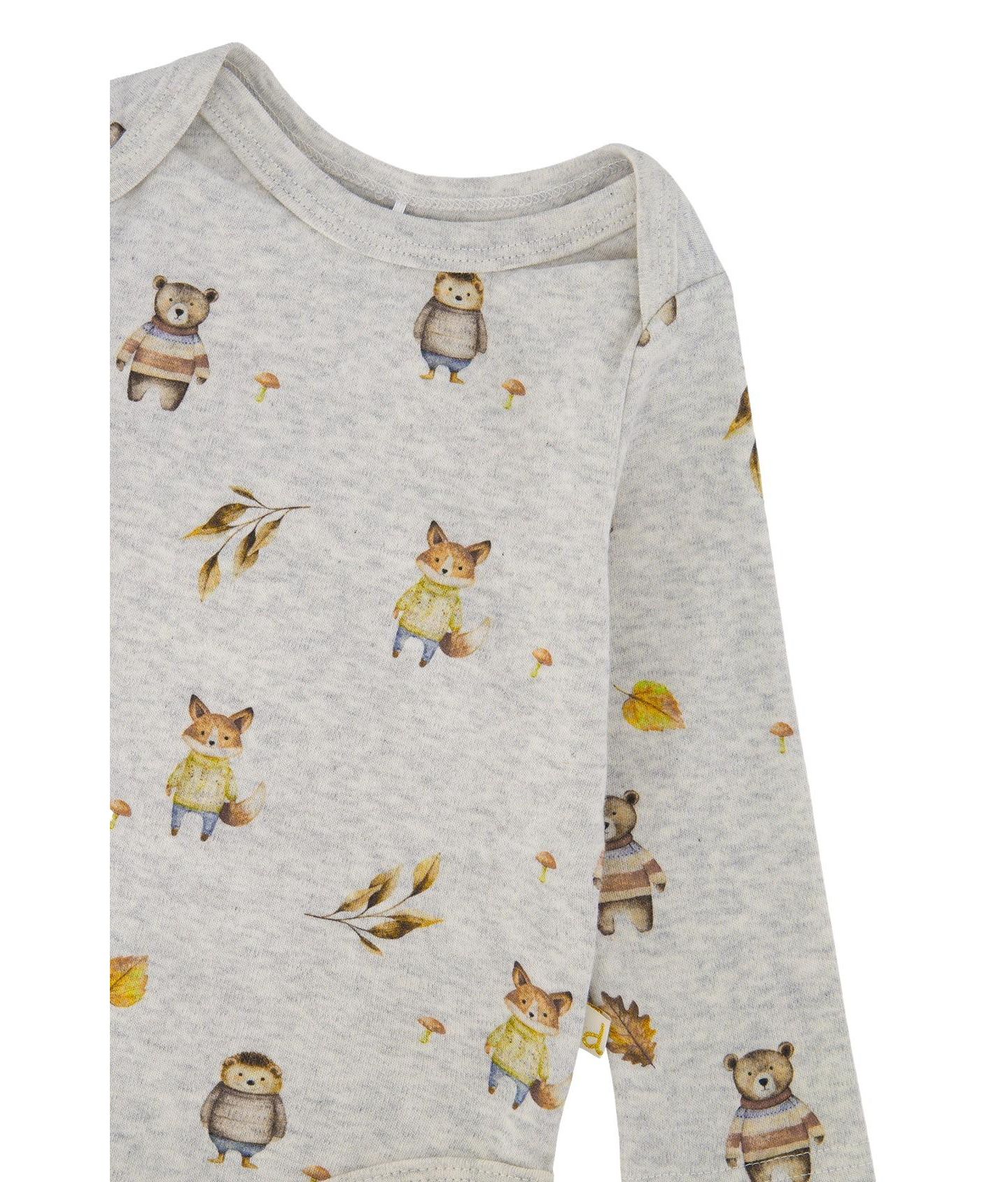Deux par Deux Baby Boy 3M TO 24M Cotton Onesie Animal Print, цвет: Бежевый с принтом — фото 5