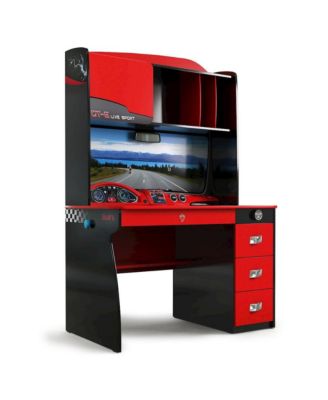 Cilek GTS EV Study Desk and Hutch with Cabinet, Car Dashboard Design