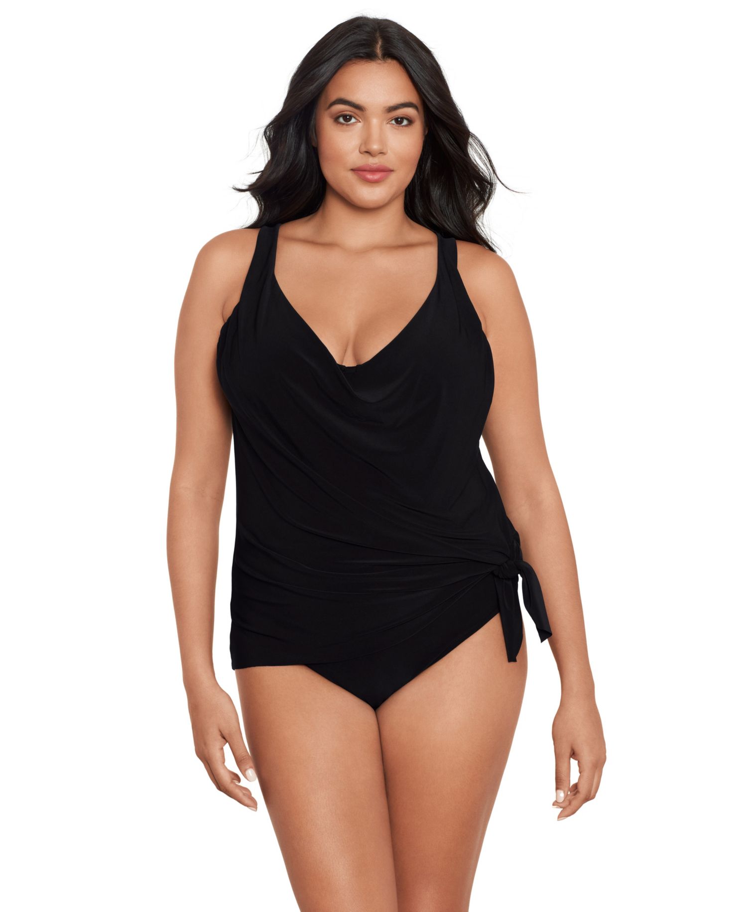 Plus Size Solids Winnie V-Neck Tankini Top