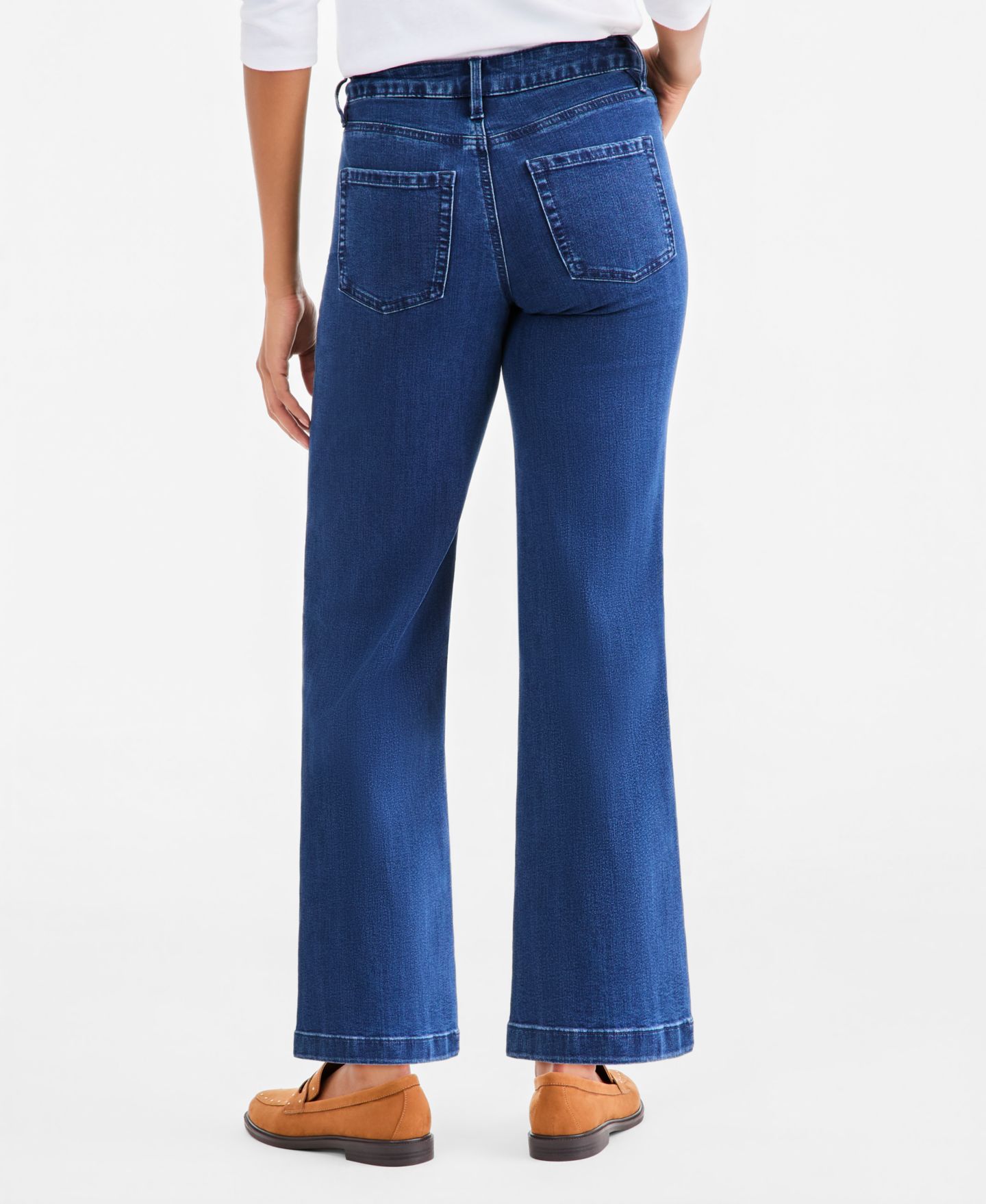 Женские джинсы Style & Co High-Waisted Wide-Leg Ankle, цвет: Варёный — фото 4