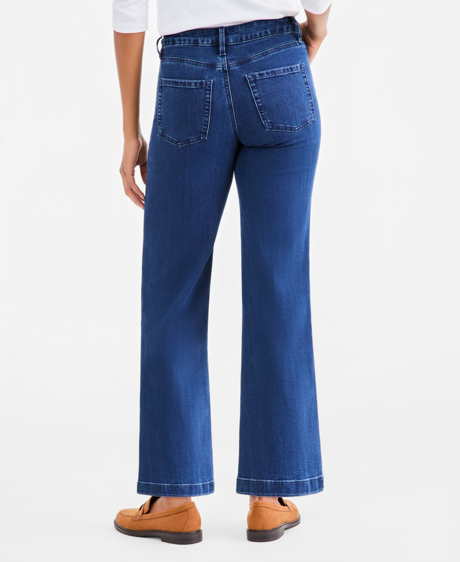 Women's High-Waisted Wide-Leg Ankle Jeans