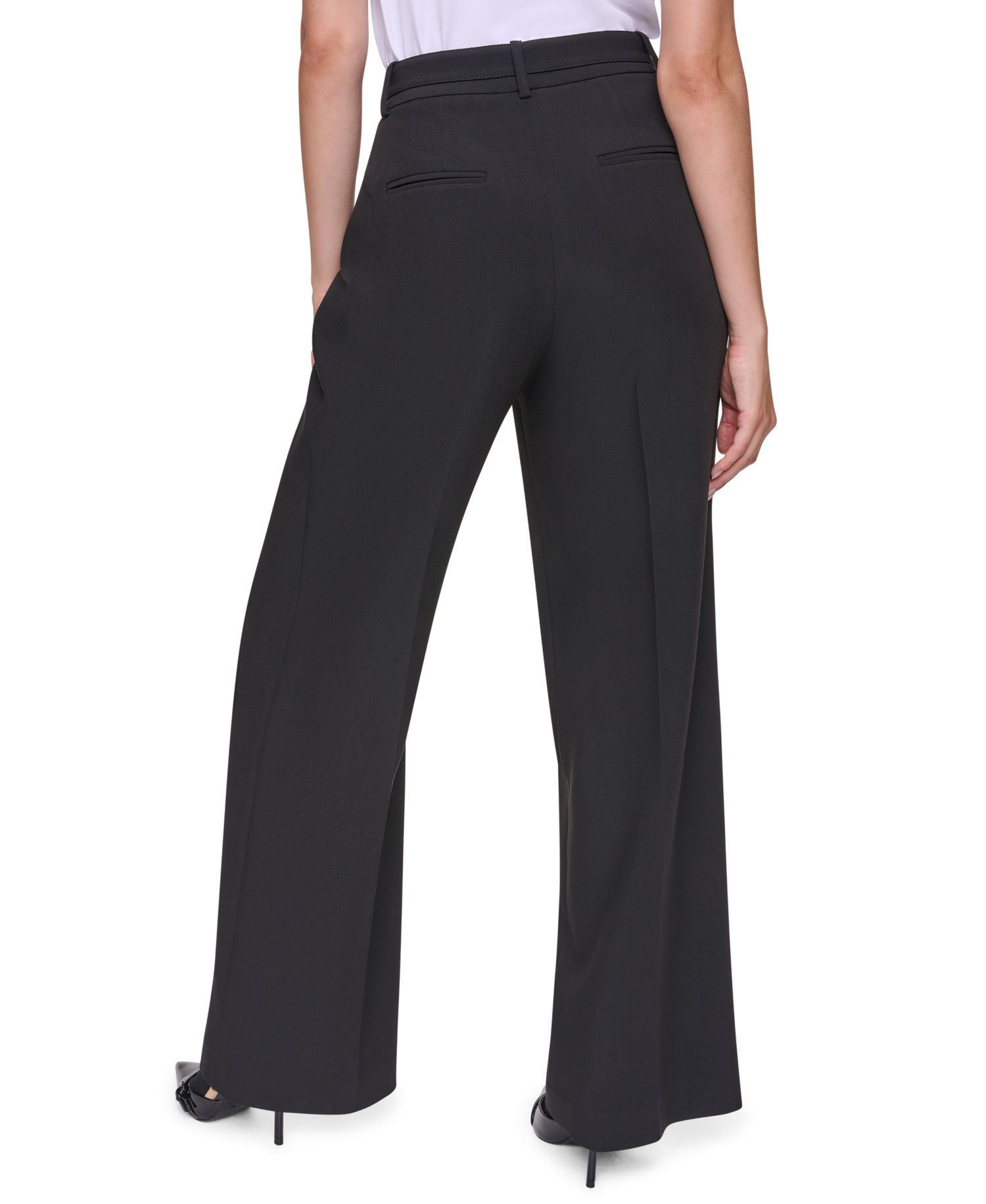 Women's Mid-Rise Belted Straight Pants