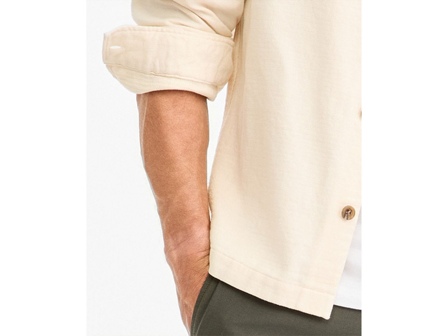 Мужская рубашка Rodd & Gunn Rodd Gunn Newland Pass Cotton Overshirt, цвет: Натуральный — фото 6