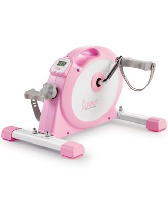 Under Desk Smart Mini Pedal Exerciser, Dual Function Exercise Cycle Bike with Low Profile Design, Pink