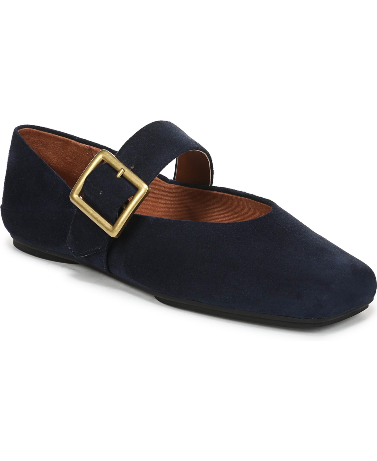 Franco Sarto Franco Oakes Mary Jane Shoes (Navy Suede) 10.0 M Square Toe, Buckle Closure