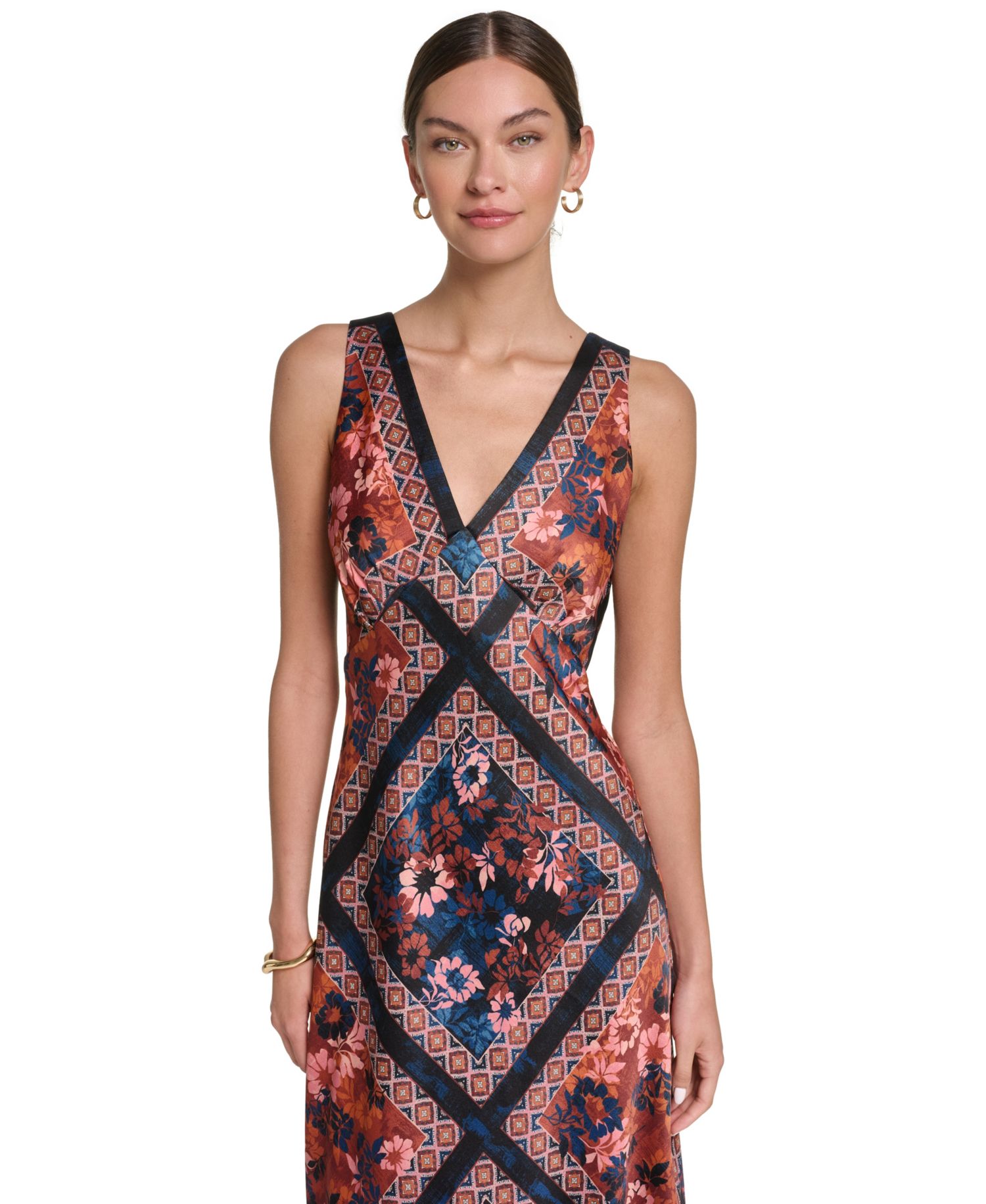 Women's Printed Satin Dress