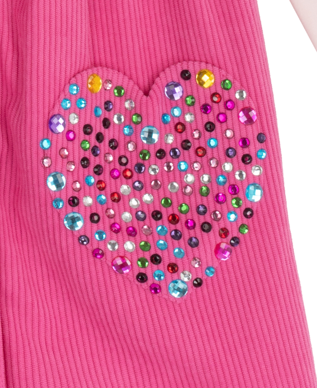 Rare Editions Girls' 2T-6X Blush Long-Sleeve T-Shirt and Fuchsia Corduroy Jumper, 2-Piece Set