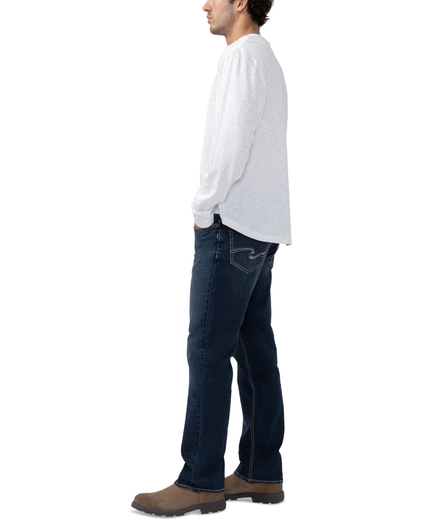 Мужские джинсы Silver Jeans Co. Grayson Straight-Leg, цвет: Sonic Wave — фото 3