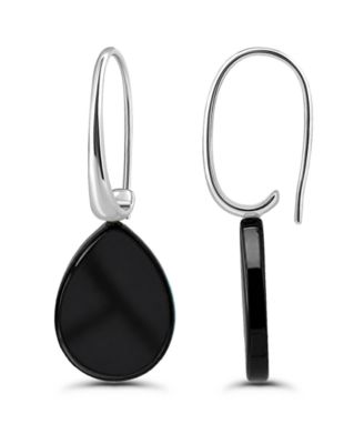 Genuine Stone Teardrop Hardwire Fishhook Drop Earrings